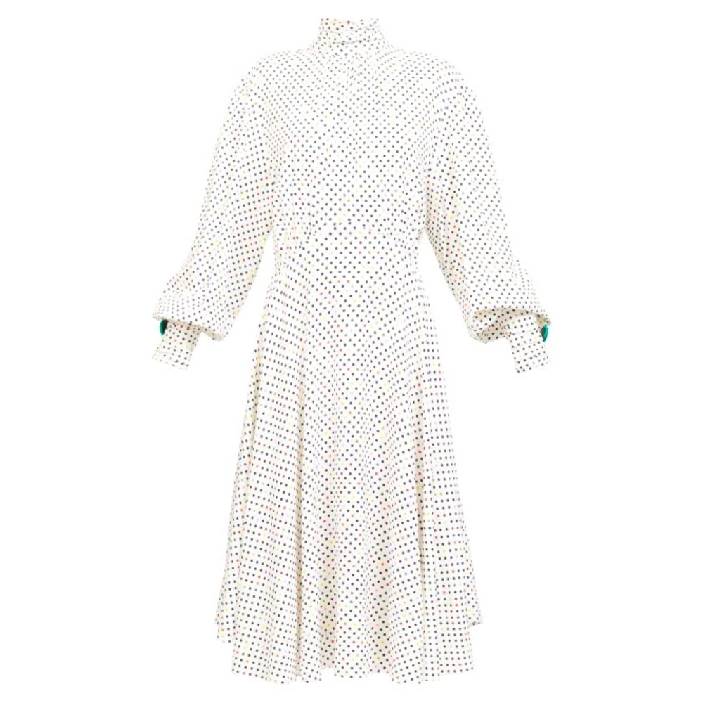 Christhoper Kane Polka Dot Tie Neck Dress